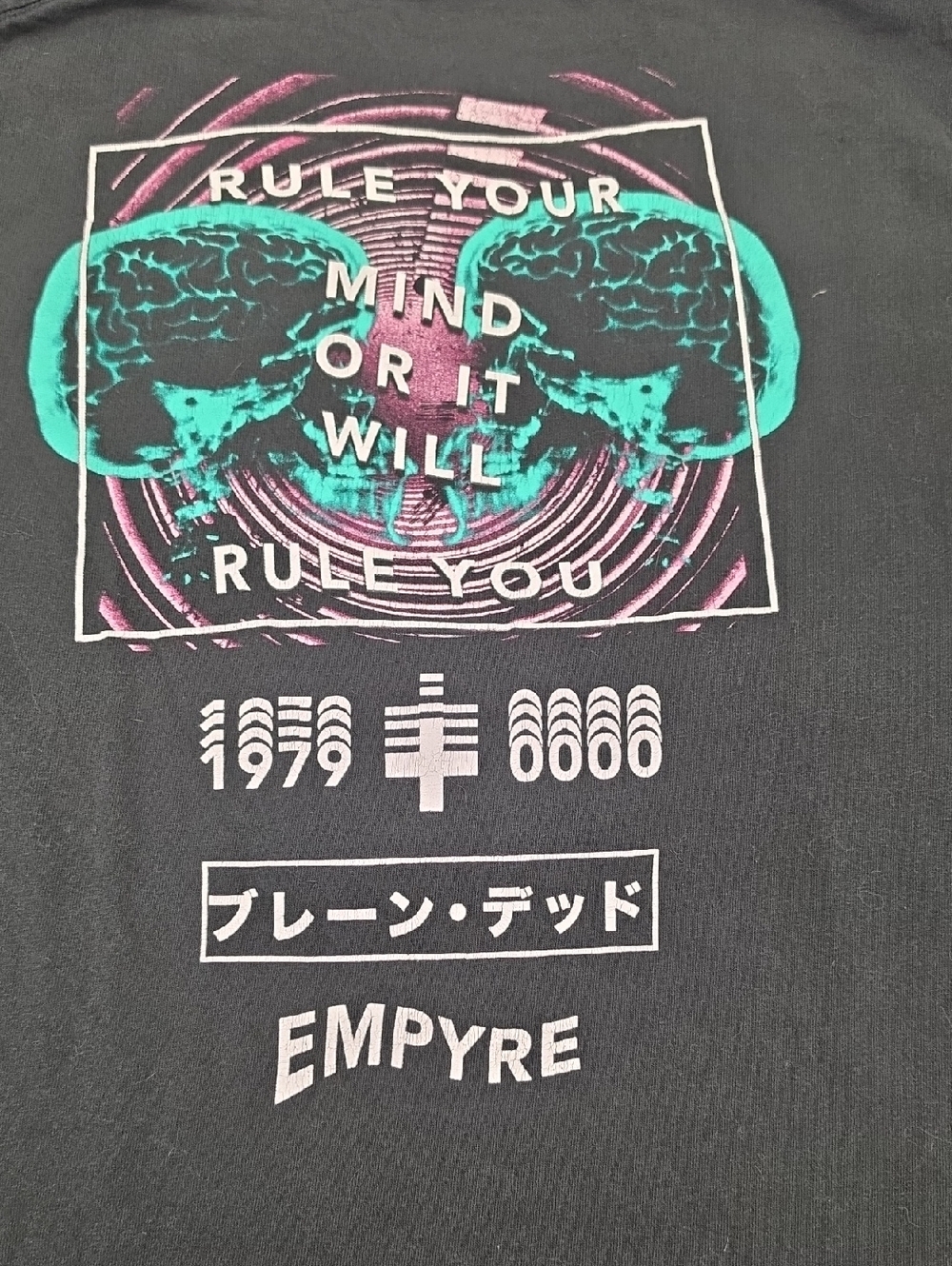 Empyre Black Short-Sleeve Tee with Turquoise & Pink Brain Graphic-medium